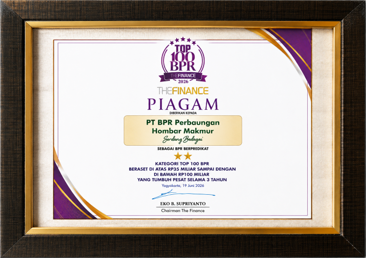 PT BPR Perbaungan Hombar Makmur Raih Penghargaan TOP 100 BPR 2026 dan Golden Star Award